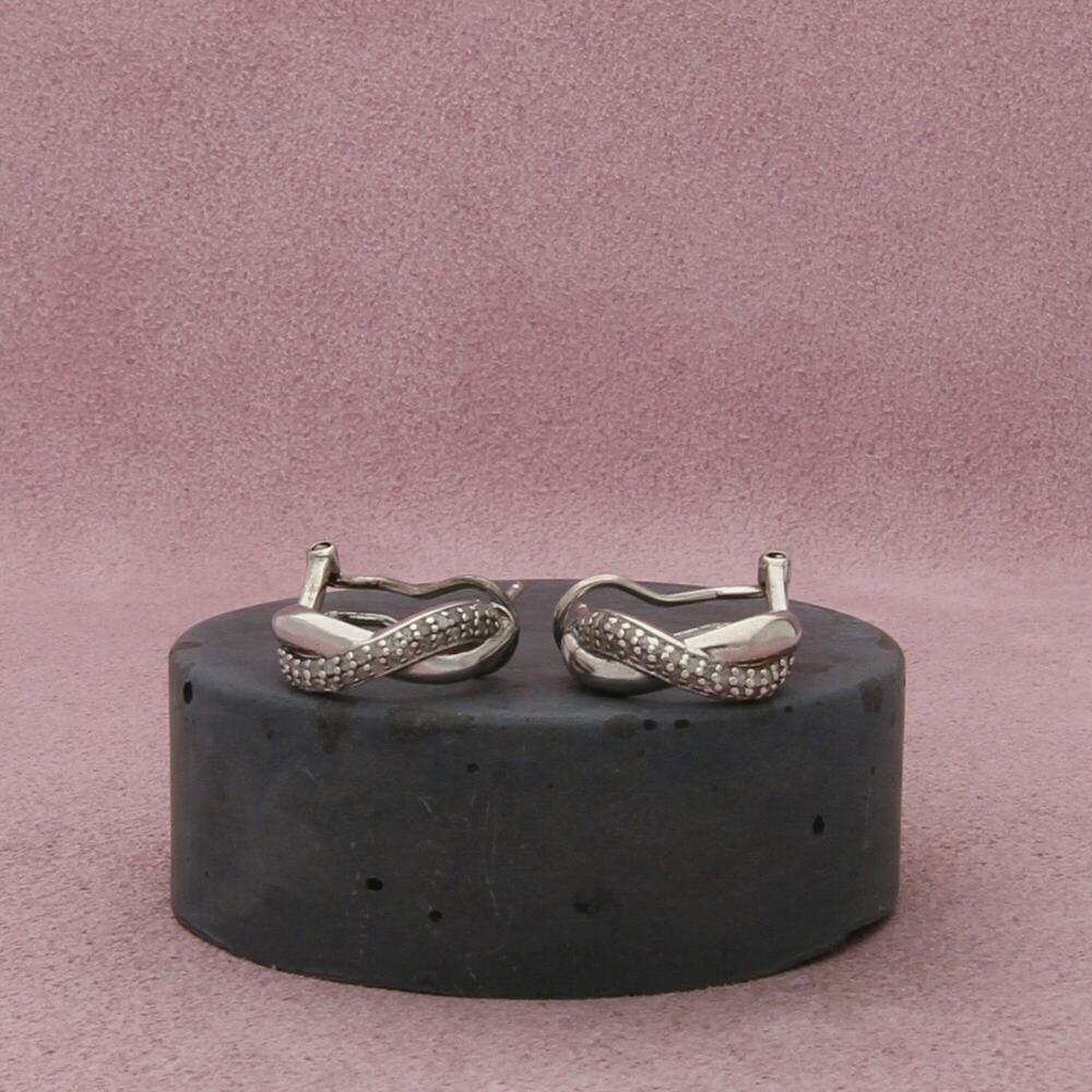 Sterling Silver Infinity Hoop Earrings in Silver